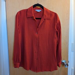 Anna and Frank Vintage 90s Silk Textured Blouse Button-Down